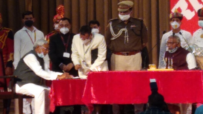 Nitish Kumar sworn in as Bihar Chief Minister.